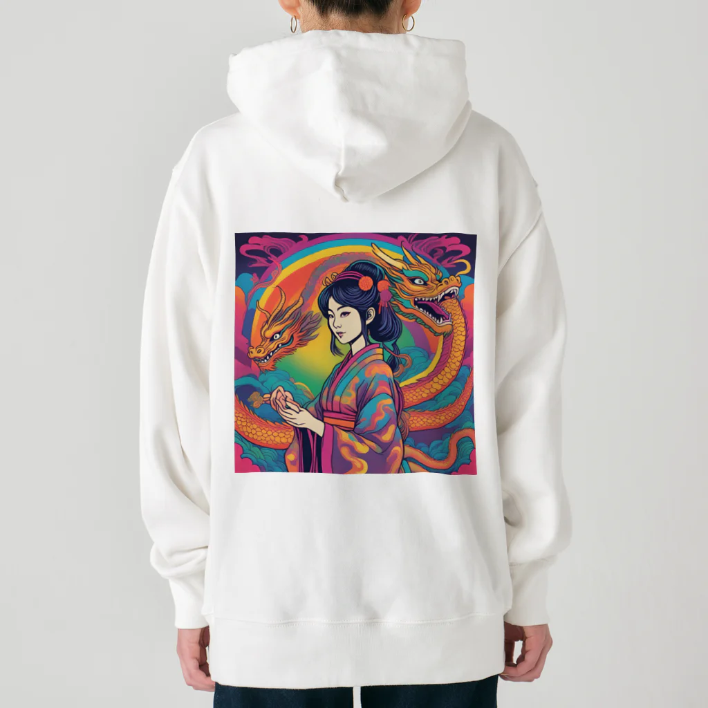 100万屋の百万屋の双竜と巫女グッツ Heavyweight Hoodie