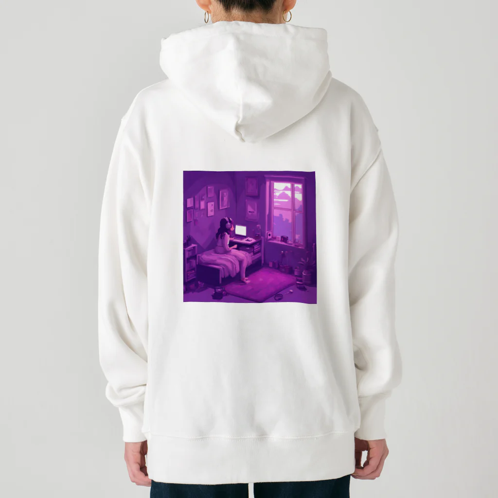 cryuのドット絵ピクセル少女 Heavyweight Hoodie