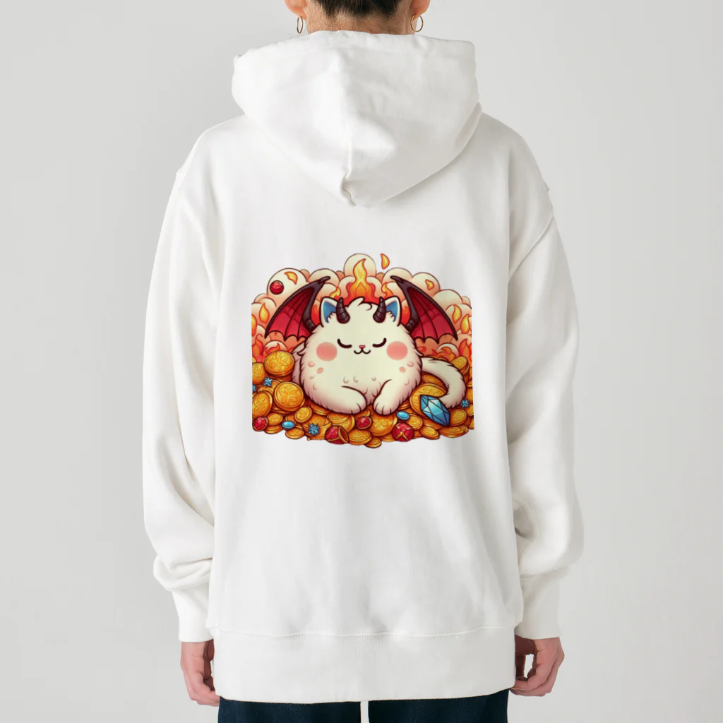 nekodoragonのおやすみ！猫ドラゴン　背景透過ver Heavyweight Hoodie