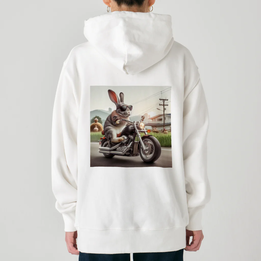 やんちゃな動物達のやんバニー　バイクver Heavyweight Hoodie