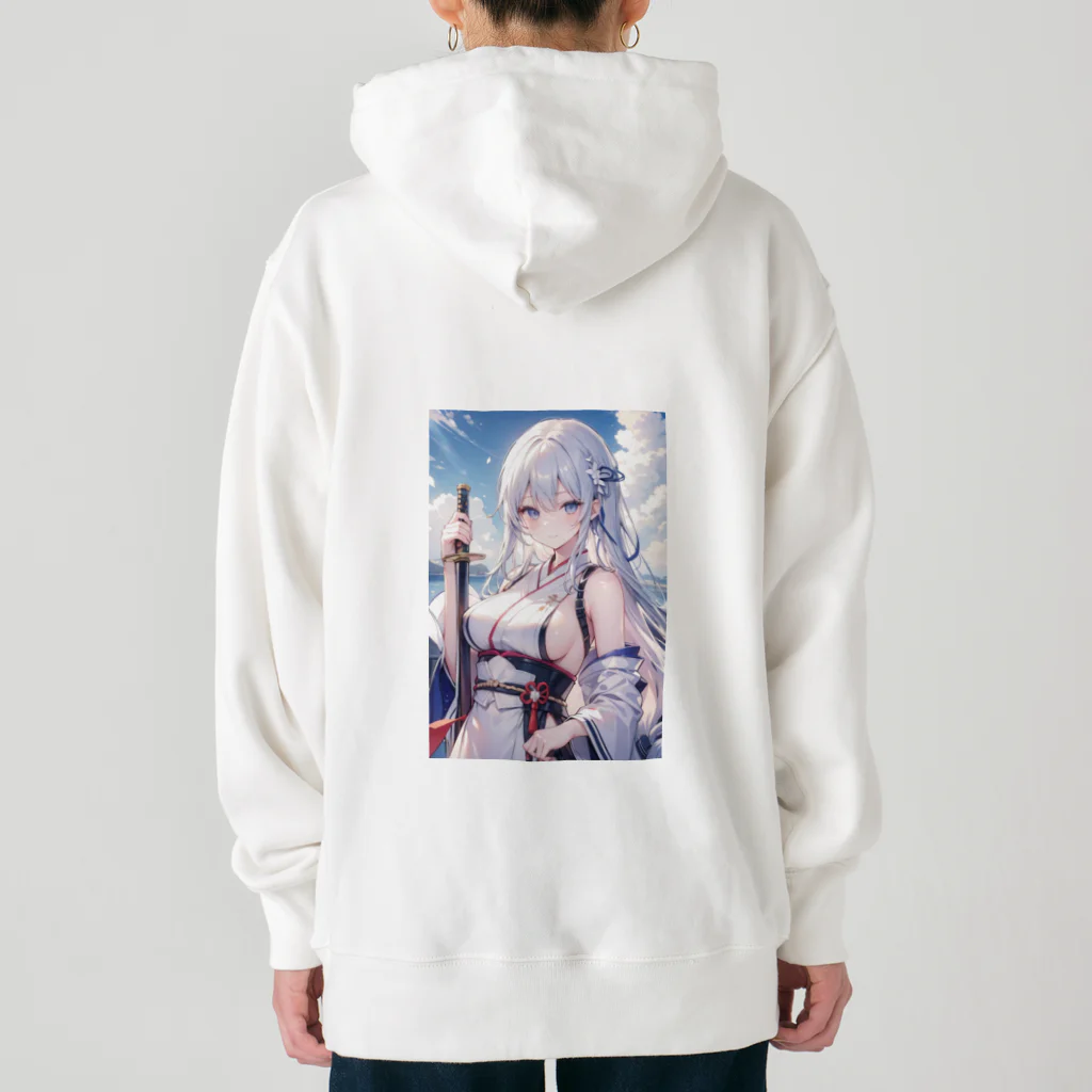 巫女スタぐらむの日本刀をもった美少女 Heavyweight Hoodie