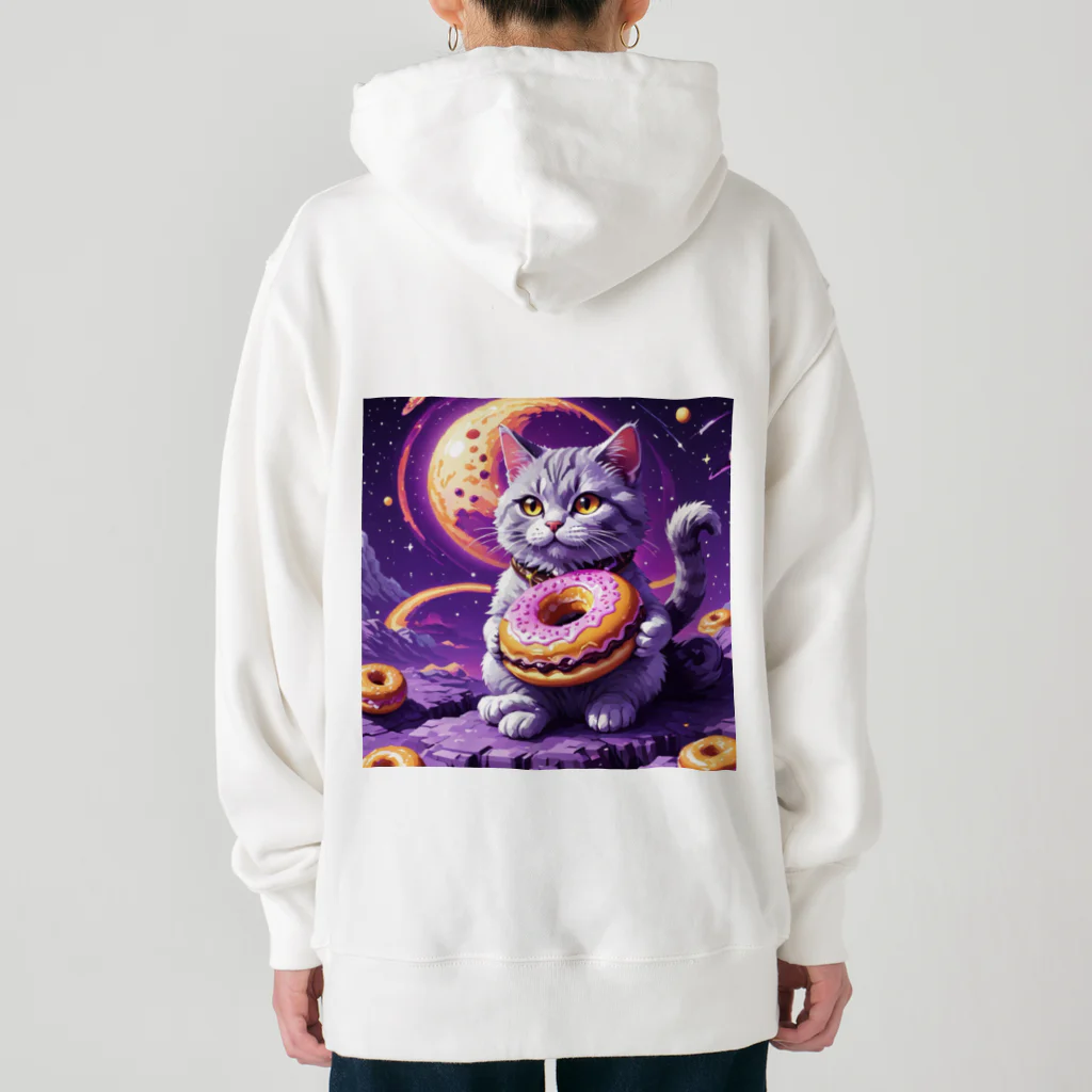 メロンパン猫の土星でドーナツ食べたい Heavyweight Hoodie