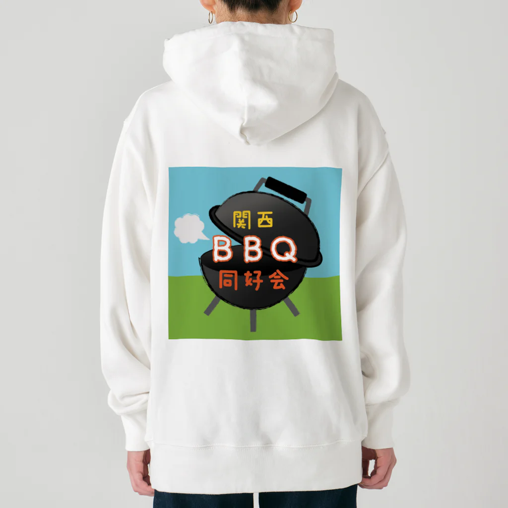 関西BBQ同好会公式の①【ロゴ】関西BBQ同好会（背景有り） Heavyweight Hoodie