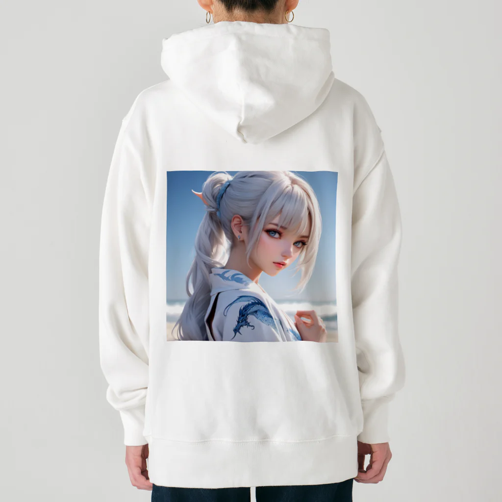 スカ次郎ショップの白髪和服美女シリーズ0001 Heavyweight Hoodie