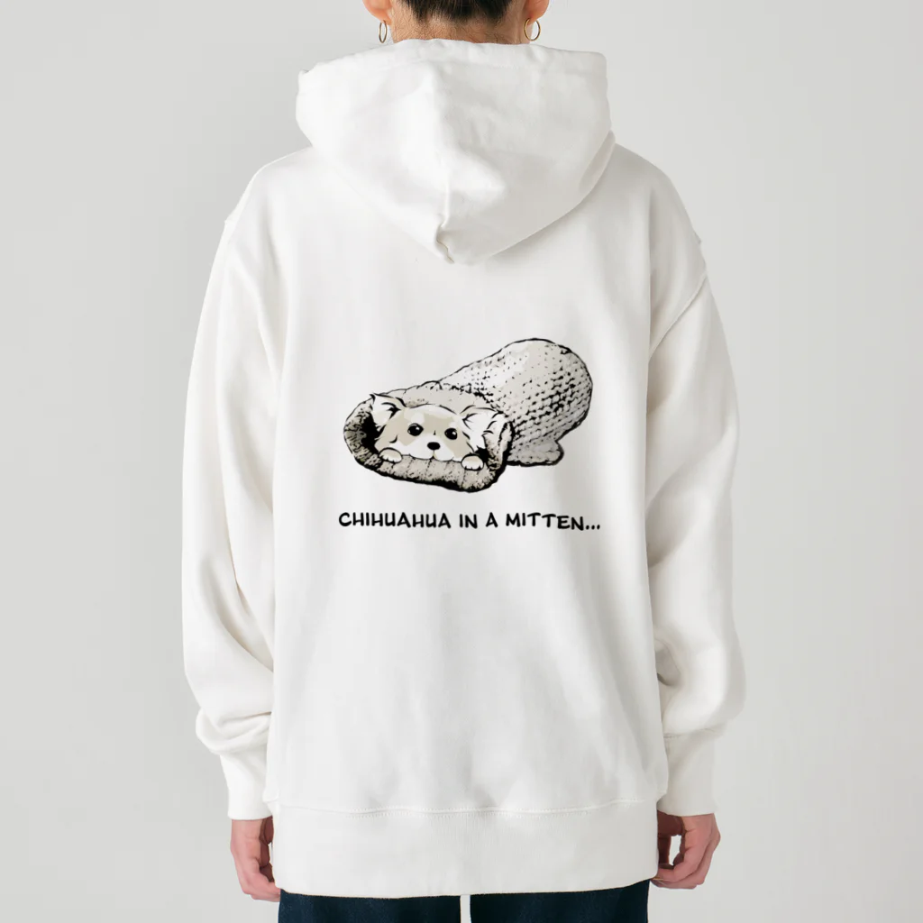 犬グッズの店しえるぶるーのミトンに入ったチワワ(クリーム) Heavyweight Hoodie