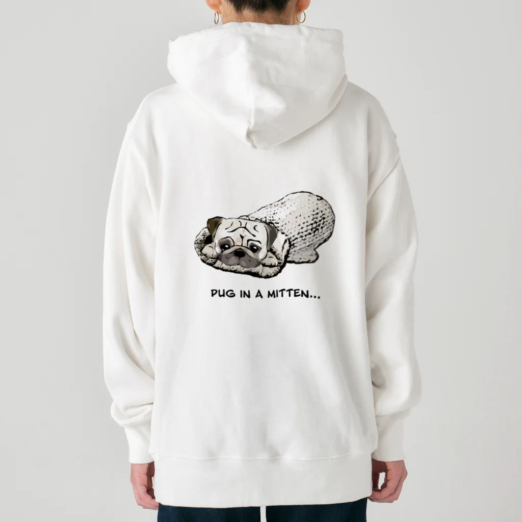 犬グッズの店しえるぶるーのミトンに入ったパグ  Heavyweight Hoodie