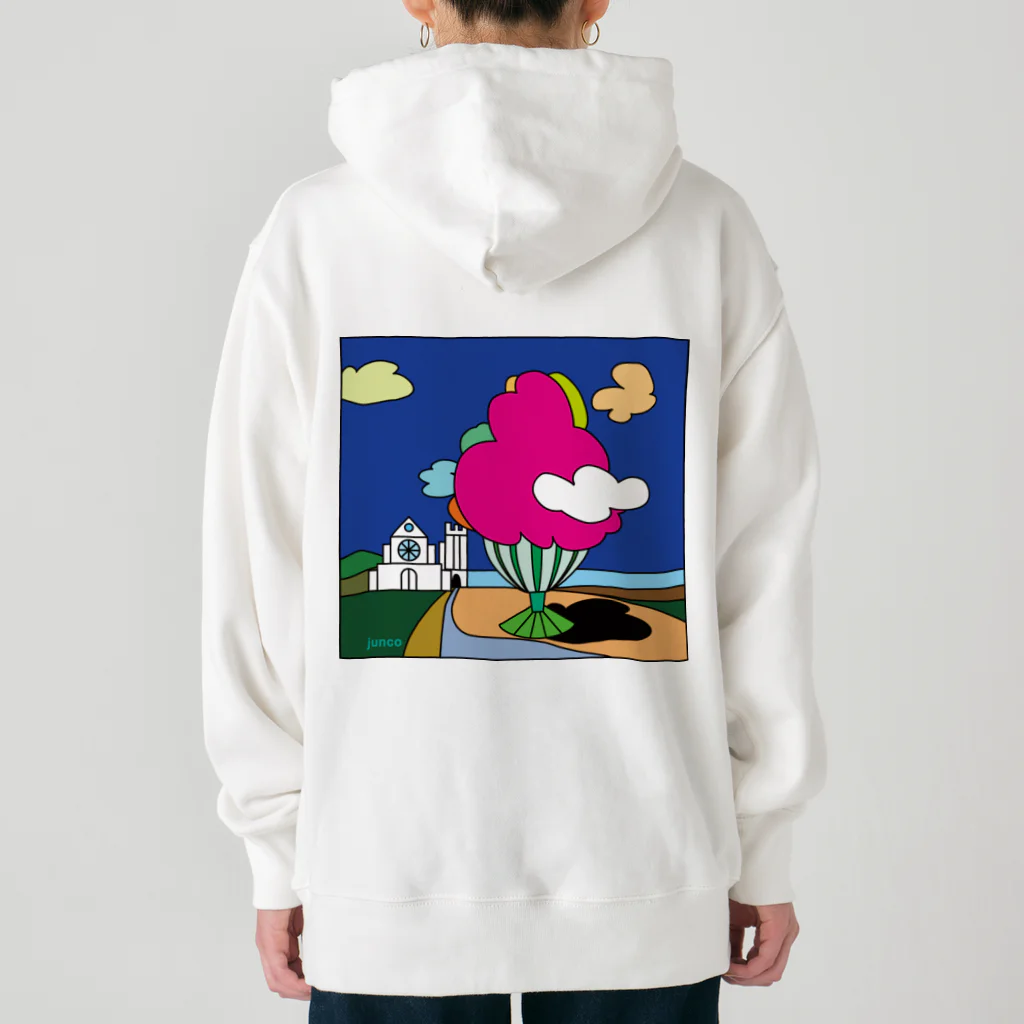 Blupiggの幸せの丘ピンクの木 Heavyweight Hoodie