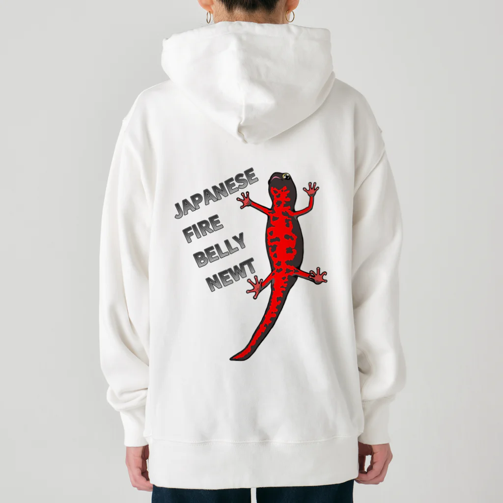 LalaHangeulのJAPANESE FIRE BELLY NEWT (アカハライモリ)　　バックプリント Heavyweight Hoodie