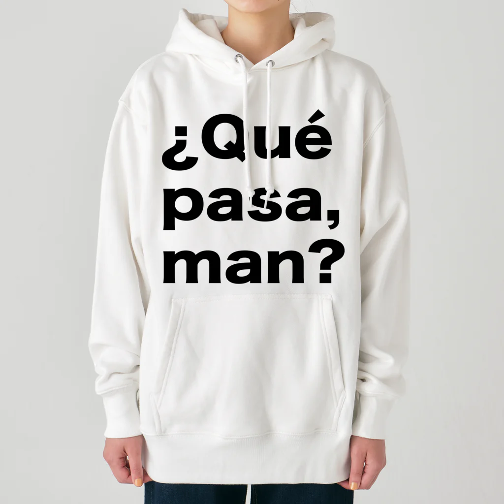 TシャツジャパンSUZURI店🇯🇵の¿Qué pasa,man?（ケパサメン）黒文字 ヘビーウェイトパーカー