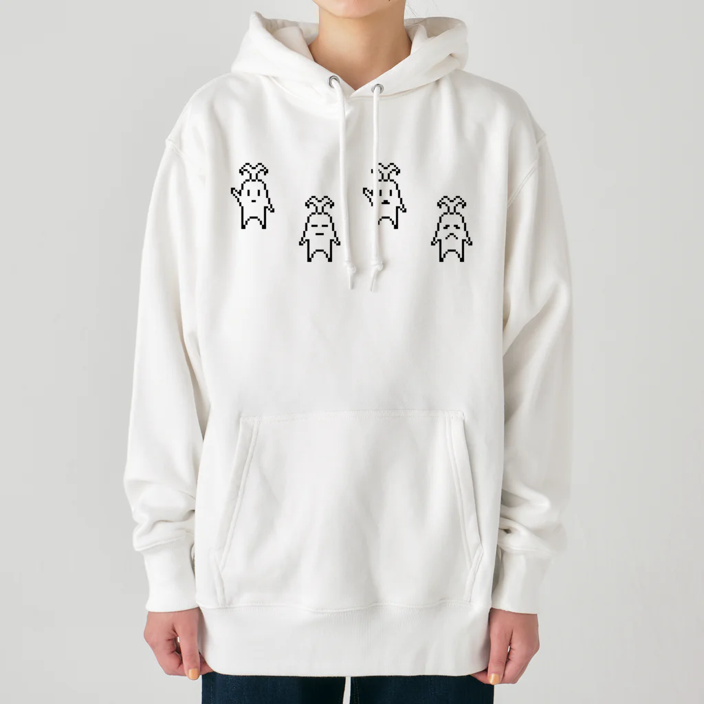 ナチュラルサトシのめへのドット絵マンドラゴラ(黒) Heavyweight Hoodie