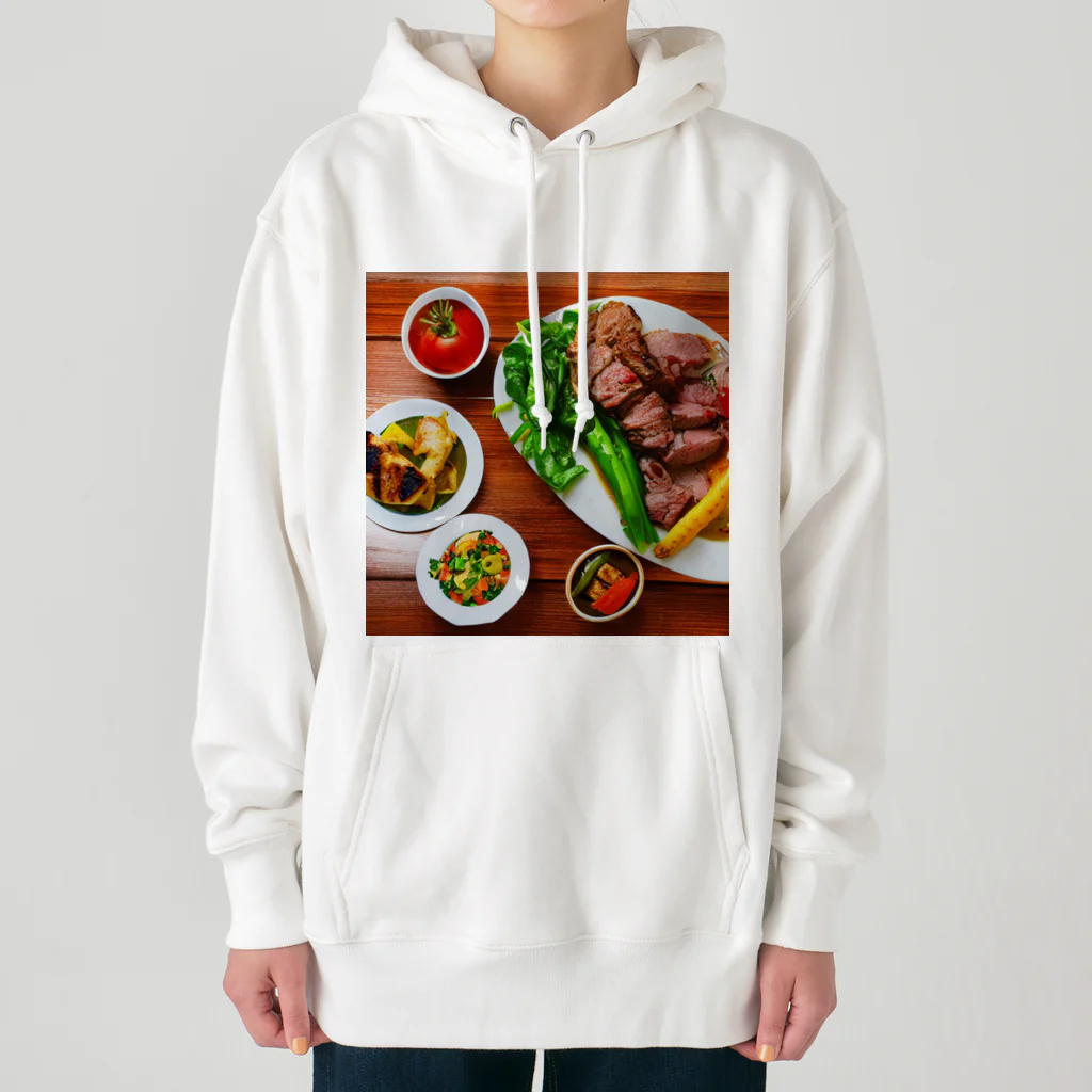 イラストTシャツ【ULTIMATE】の焼肉定食さん ヘビーウェイトパーカー