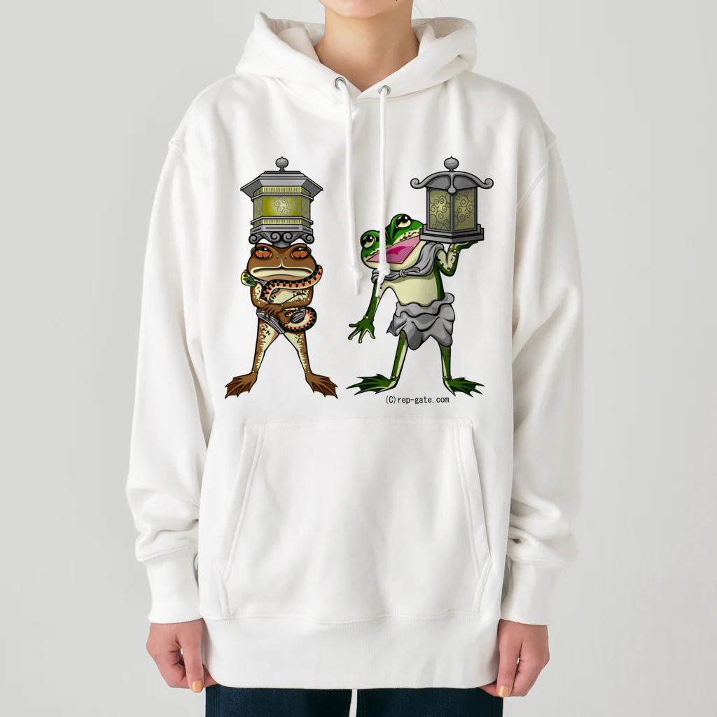 もむのふの爬虫類グッズやさんの龍燈鬼・天燈鬼コンビプリント Heavyweight Hoodie