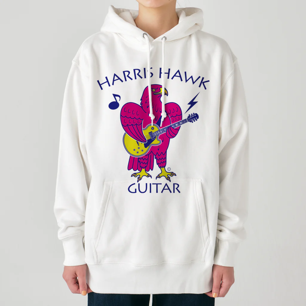map5（マップファイブ）デザイン・ライセンス・ストック　のハリスホーク・ギター・鷲・鷹・ピンク・音楽・モモアカノスリ・なつく・ペット・狩り・Harris Hawk・イラスト・Guitar・絵・鳩よけ・鳥・猛禽・タカ目タカ科・オリジナル作品(C) Heavyweight Hoodie