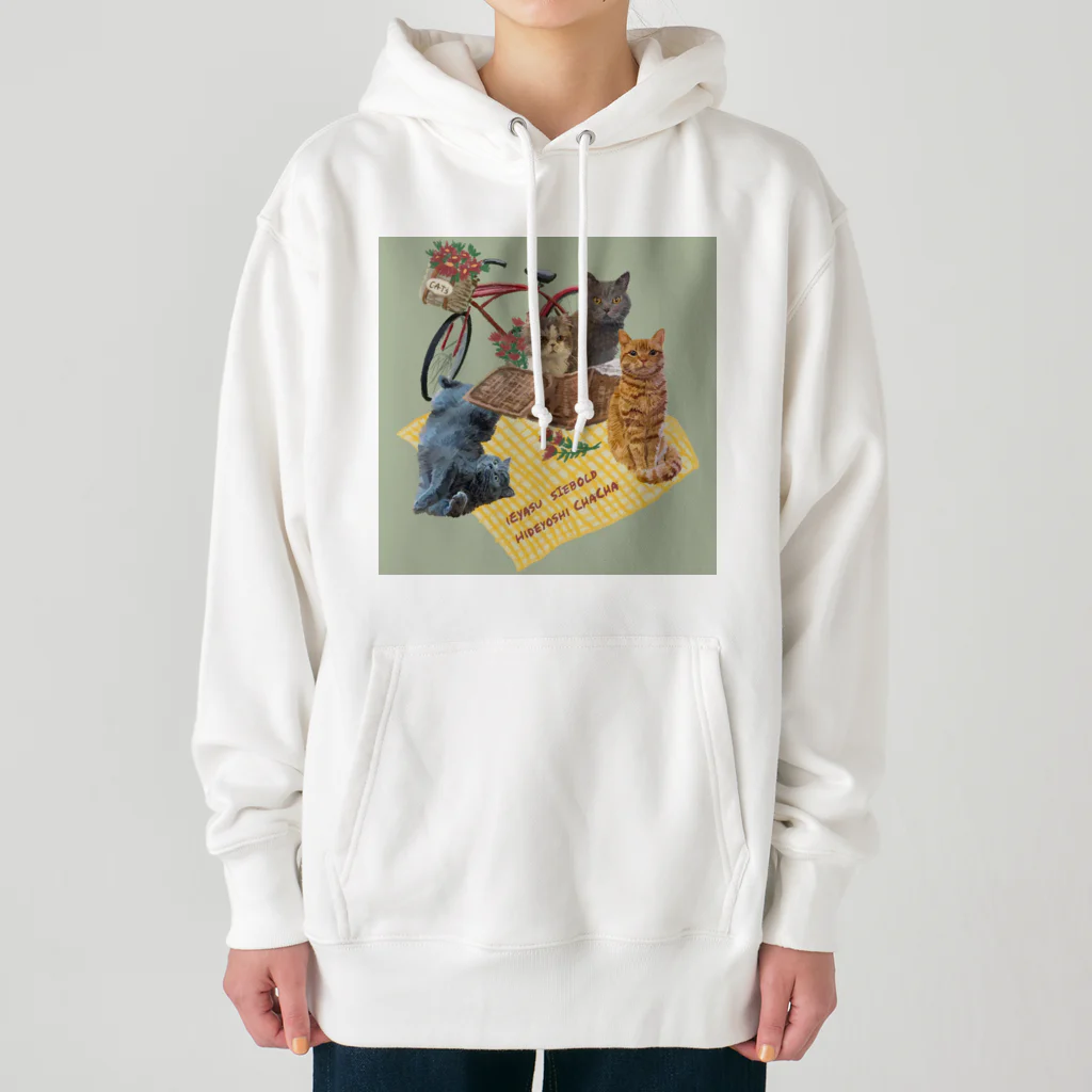 猫のイラスト屋さんのChahideyasuc　hareame Heavyweight Hoodie