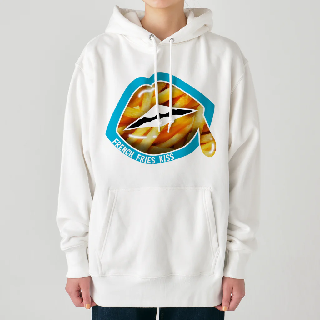 daddy-s_junkfoodsのFRENCH FRIES KISS - BLUE Heavyweight Hoodie