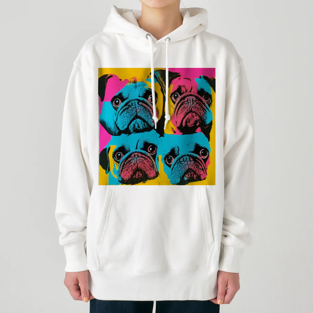 TakashiSのsurprised face pug Heavyweight Hoodie