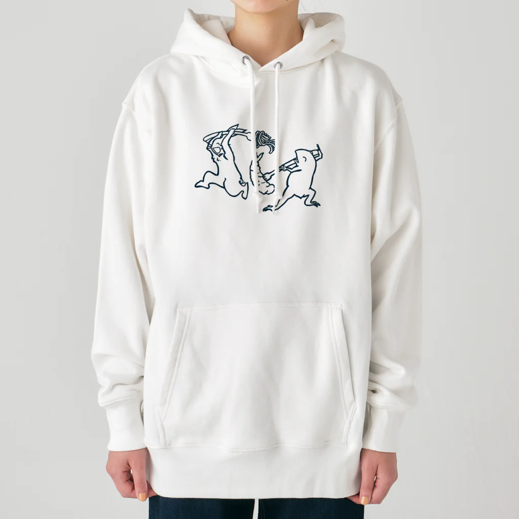 GOODS SHOP【そぞろな小窓】 SUZURI店の【ぎがといっしょ】《紺線》 Heavyweight Hoodie