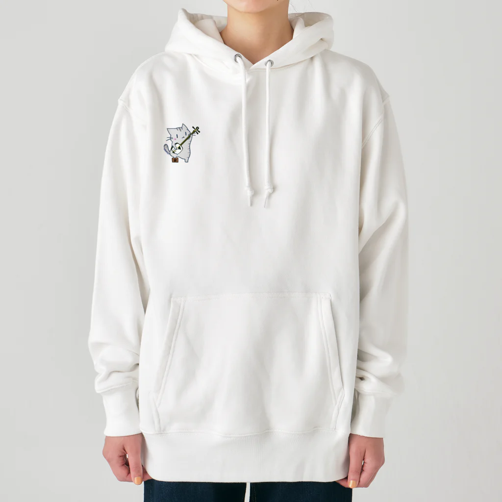 絵娯クリエイトのひのもとにゃんこ® 津軽三味線にゃんこ Heavyweight Hoodie