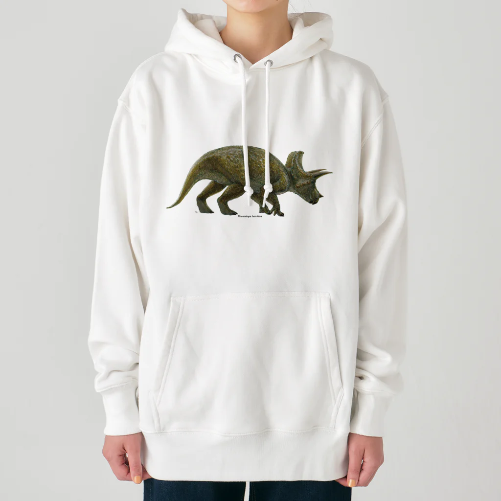 segasworksのTriceratops horridus(トリケラトプス ・ホリドゥス)着彩画 Heavyweight Hoodie