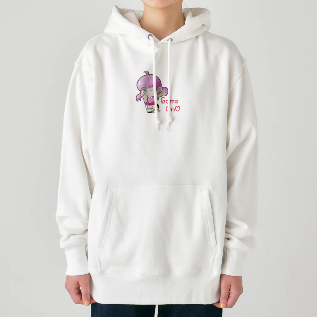 はりねずこのイラストのゲームオン！モモちゃん Heavyweight Hoodie