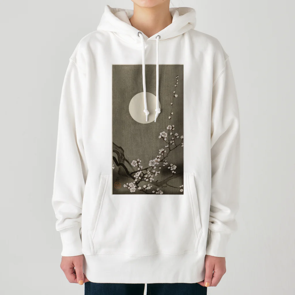 MUGEN ARTの小原古邨　満月に咲く梅の花　Ohara Koson / Blooming plum blossom at full moon  Heavyweight Hoodie