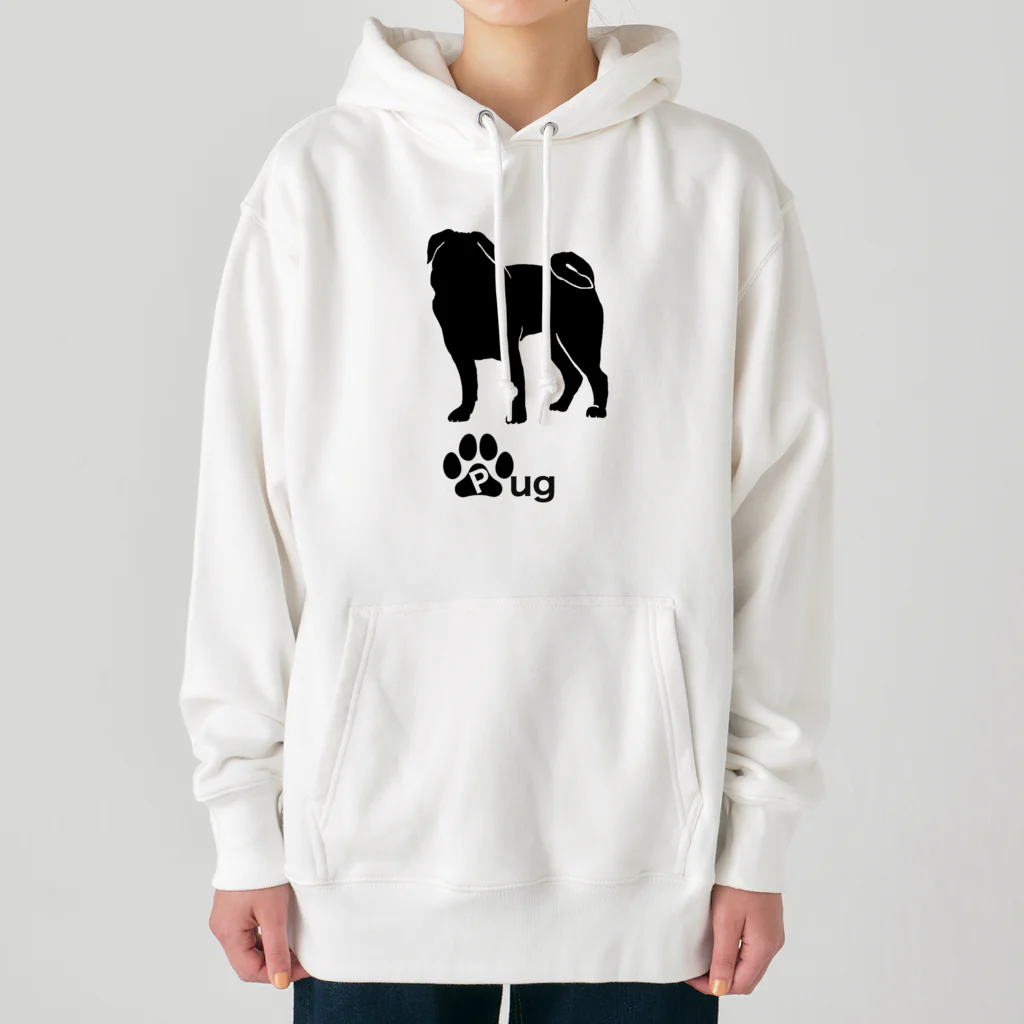 bow and arrow のパグ犬 Heavyweight Hoodie