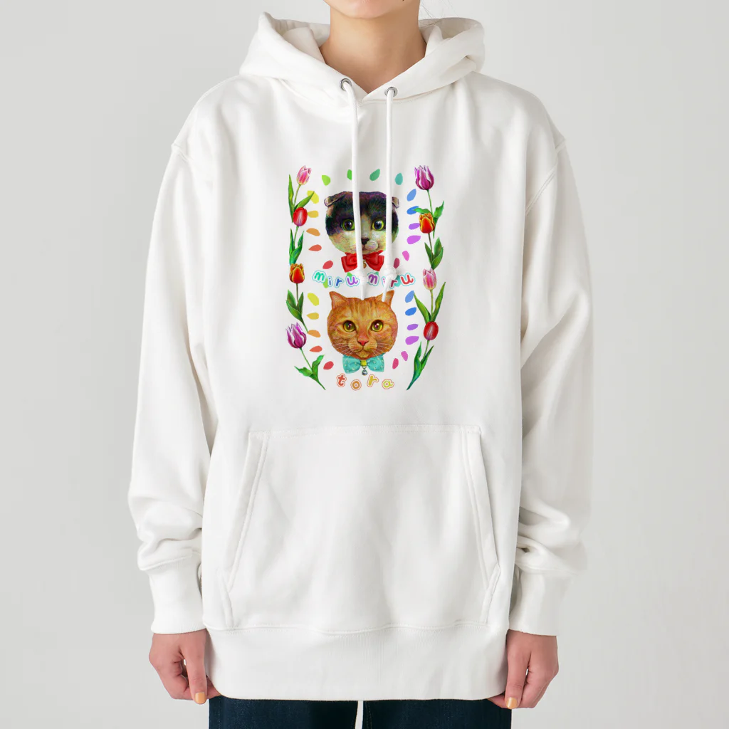 油絵描きの小物売り場の蒲田Loveおにぎりちゃんの愛猫ちゃんズ（ファション） Heavyweight Hoodie