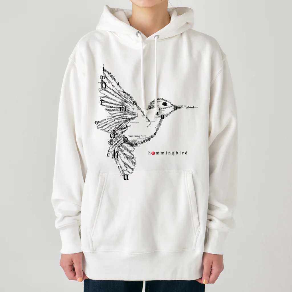 t-shirts-cafeのフォントイラストレーション『hummingbird（ハミングバード・ハチドリ）』 ヘビーウェイトパーカー