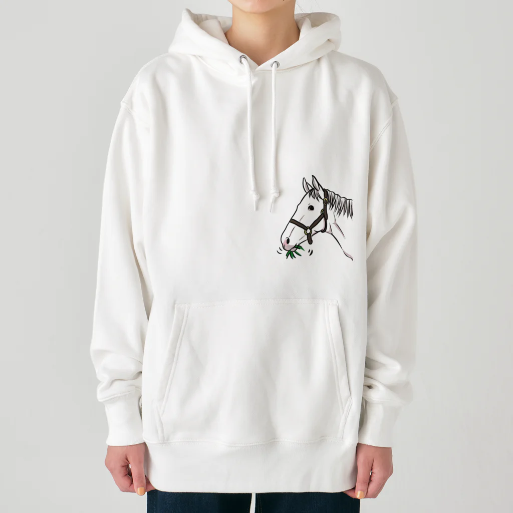 ユルークうーまショップのあし毛のモグモグ馬 Heavyweight Hoodie