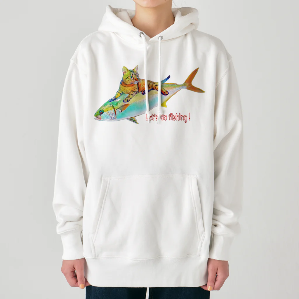 ニャンウィズのアニキのお魚ゲットだぜ 海version Heavyweight Hoodie