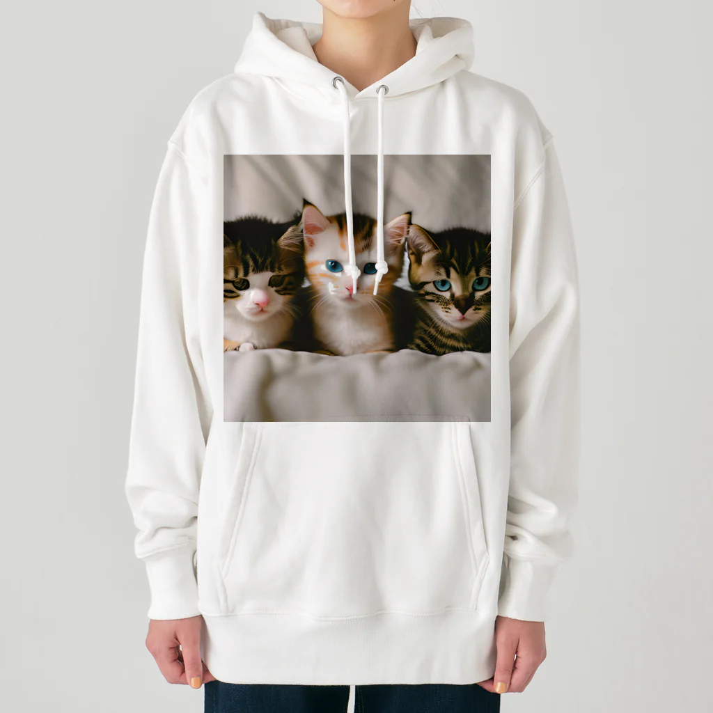 クロネコ宅急便の3匹の子猫の魔法で毎日が特別な日に Heavyweight Hoodie