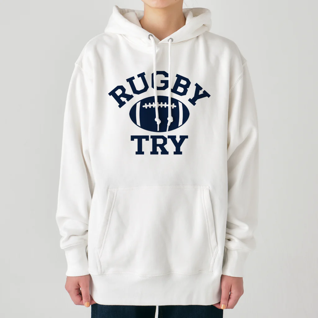 sports_tower スポーツタワーのラグビー・RUGBY・単色・グッズ・デザイン・楕円形ボール・イラスト・スポーツ・Tシャツ・男子・女子・かっこいい・かわいい・選手・ラガーマン・インゴール・ラグビーユニオン・ラグビーリーグ Heavyweight Hoodie