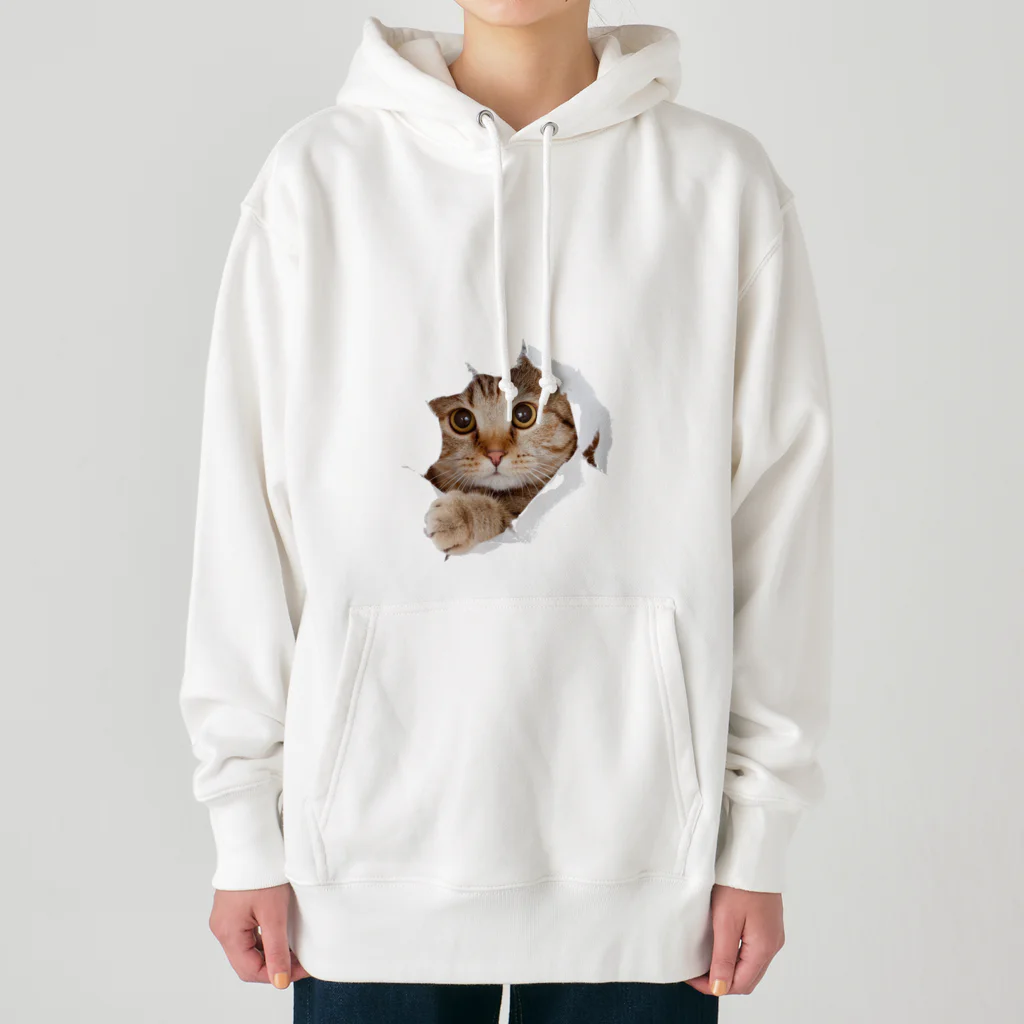 ただの猫好きのWhite Free Cute Funny Cat T-shirt Heavyweight Hoodie