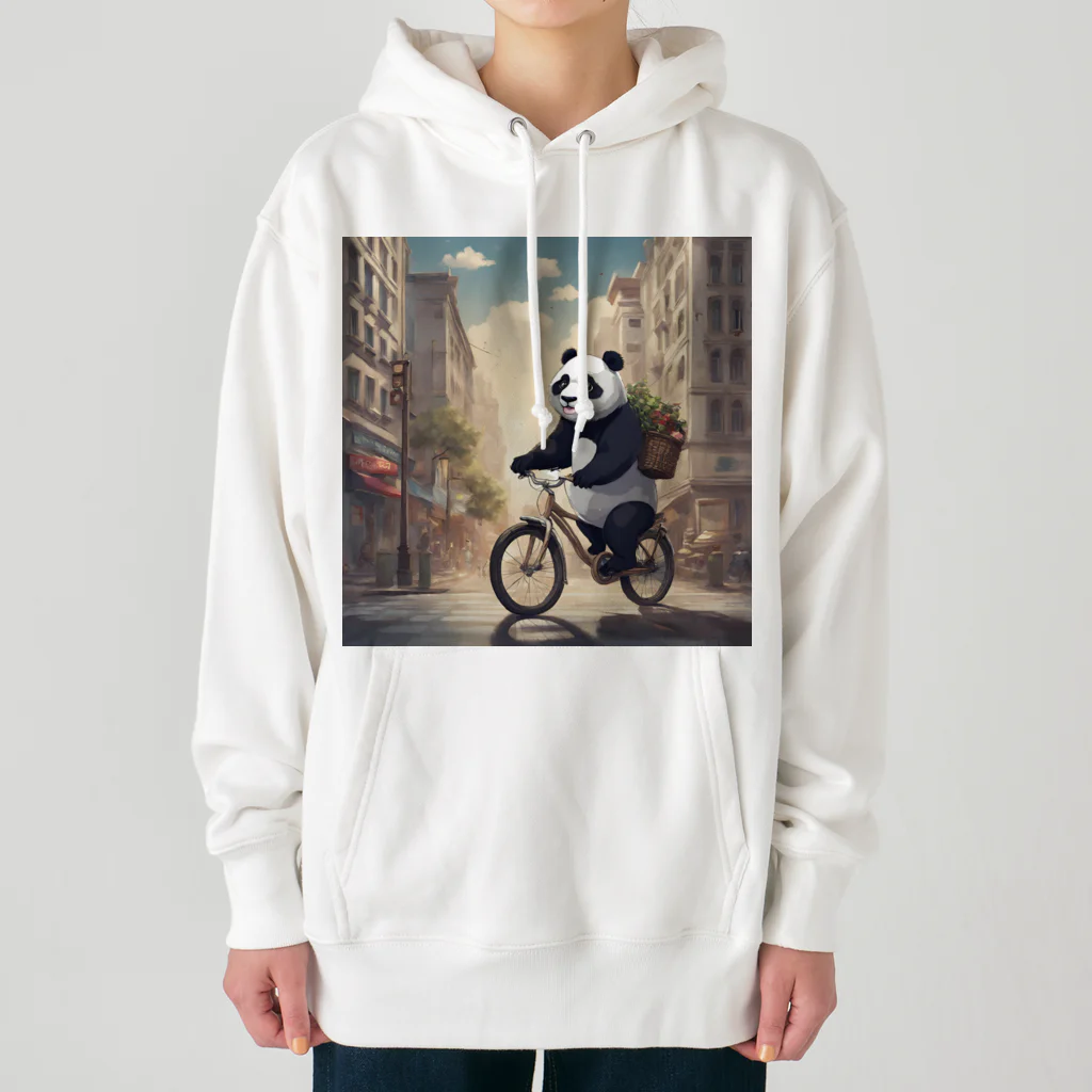 ルノルノの自転車でお買い物パンダくん Heavyweight Hoodie