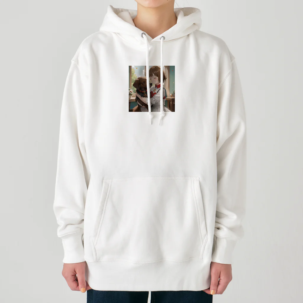 フウマショプの少女と愛犬 Heavyweight Hoodie