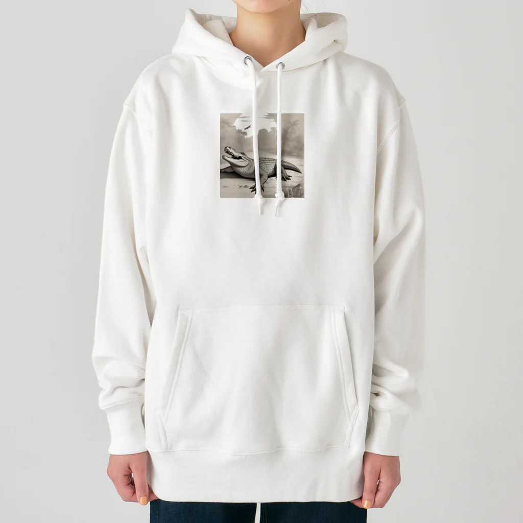 okaokaのジャングルのワニ Heavyweight Hoodie