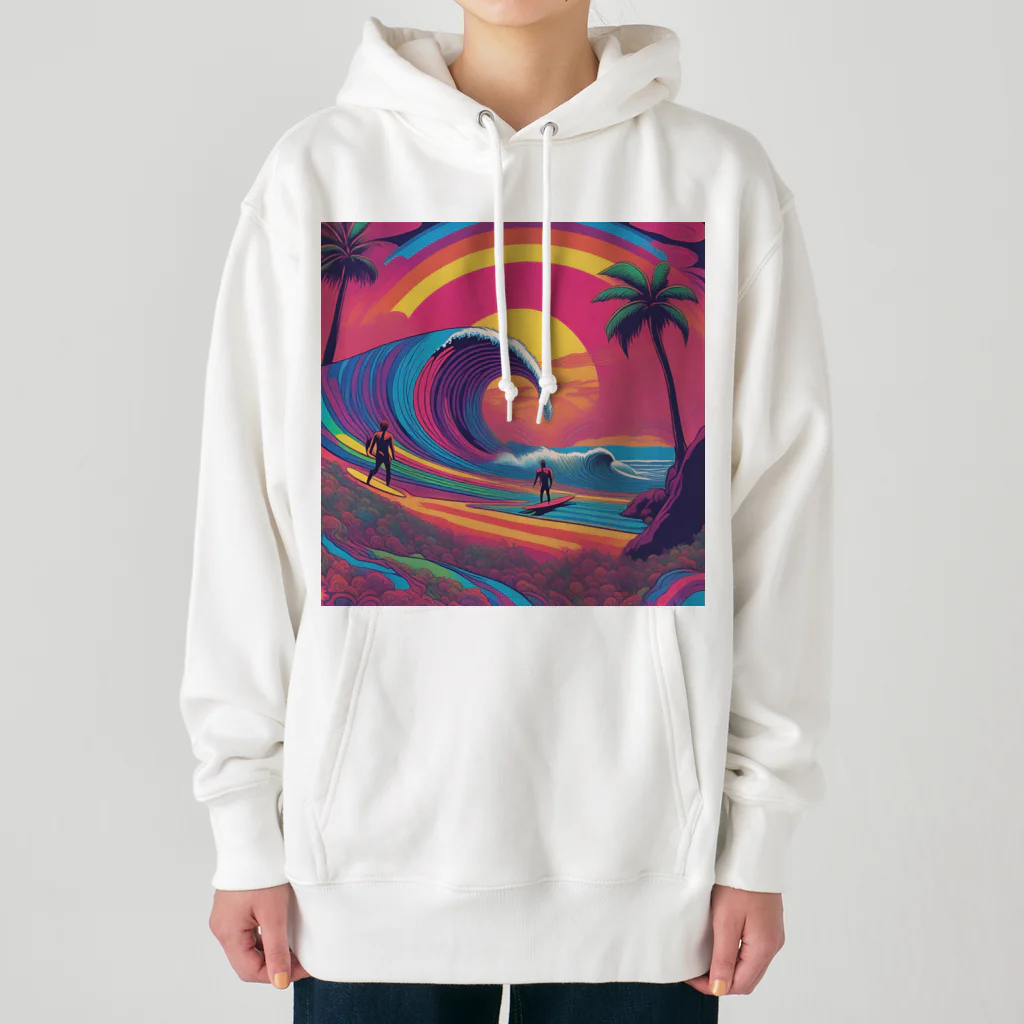 Sea Side TropicalのTropical Beach Surfer Art Heavyweight Hoodie