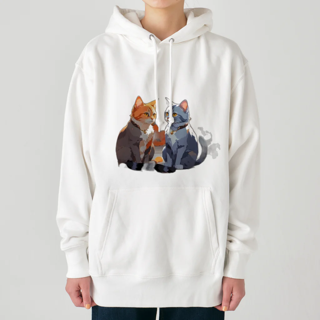 Mysterious animal shopのカップル猫 Heavyweight Hoodie