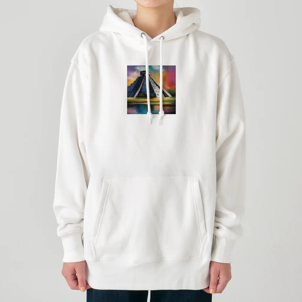 YoMiTの有名な観光スポットをイメージした画像：チチェン・イッツァ（メキシコ） Heavyweight Hoodie