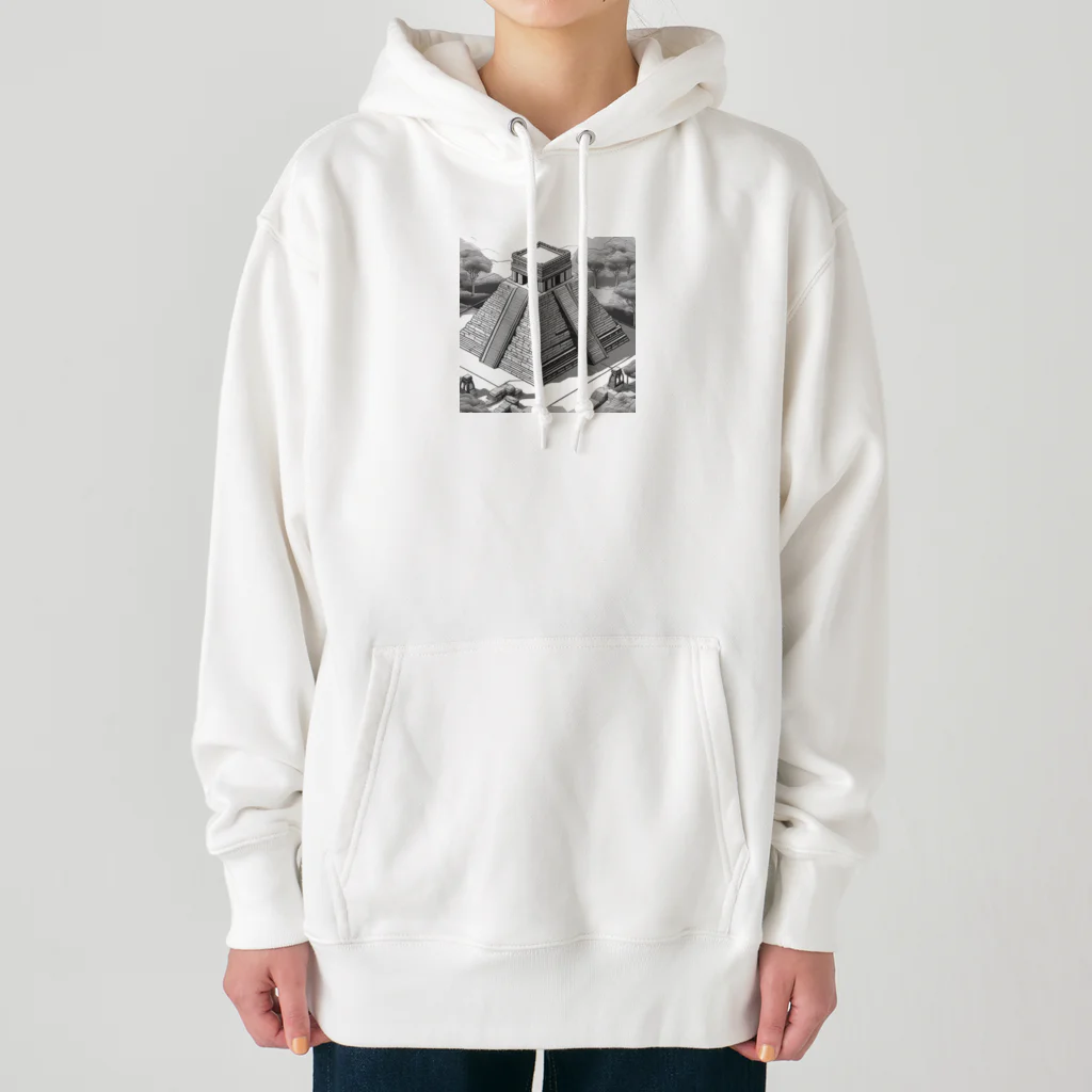 YoMiTの 有名な観光スポットイメージ画像：チチェン・イッツァ（メキシコ） Heavyweight Hoodie