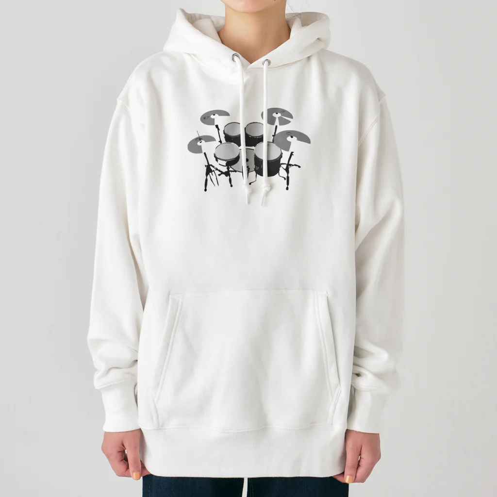 SABUROのモノクロ　ドラムセット Heavyweight Hoodie