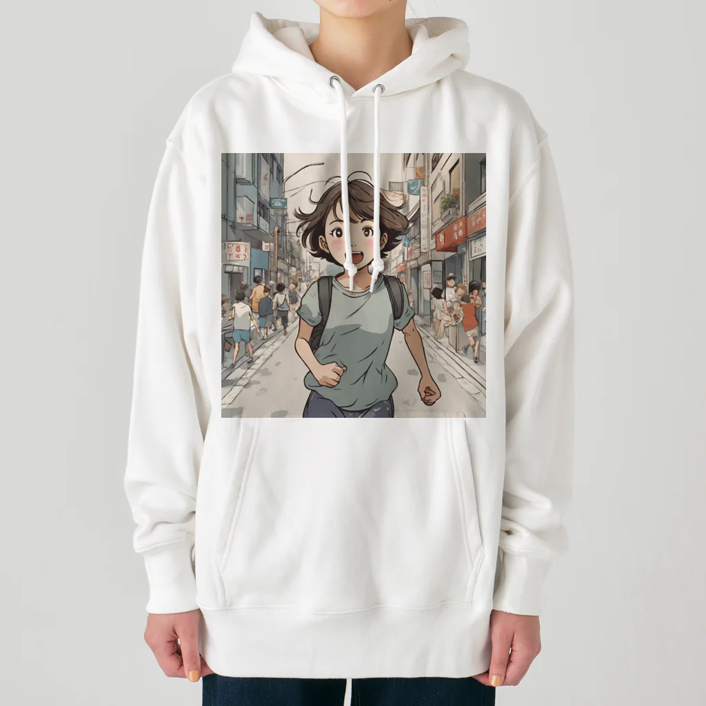 底辺の底辺好きな事を気ままに…。の走る元気な女の子 Heavyweight Hoodie