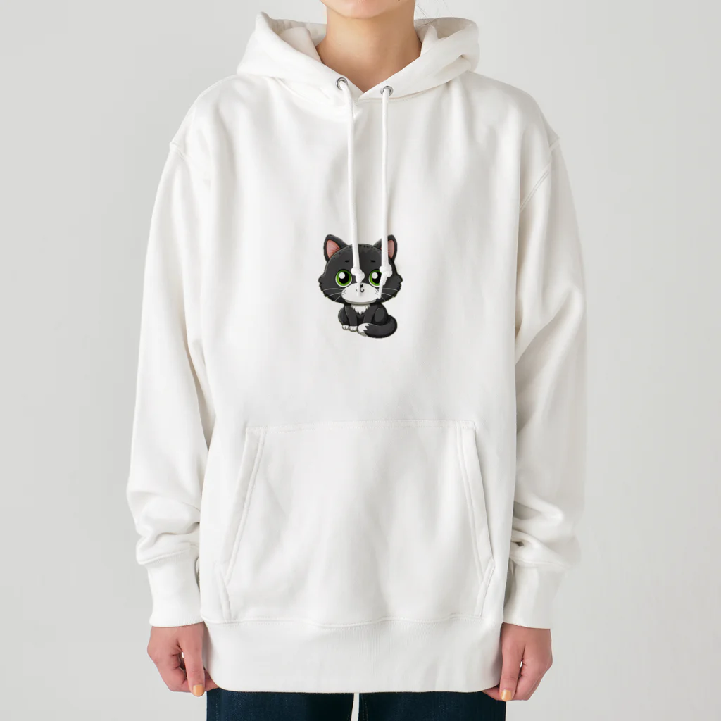 にゃんたれのグレーマーブル・ハチワレ仔猫コレクション Heavyweight Hoodie