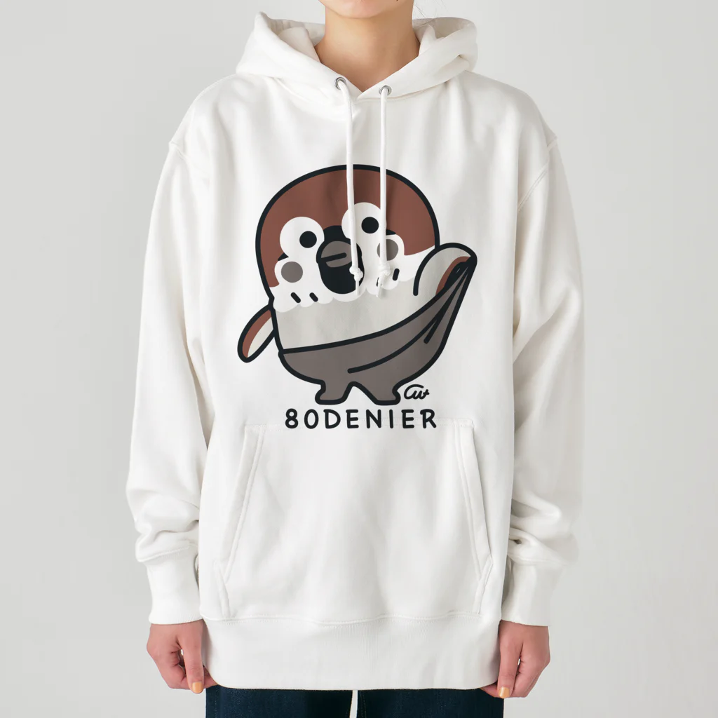 イラスト MONYAAT の履いてる？ 80DENIER タイツを履いたスズメ　大きめ Heavyweight Hoodie