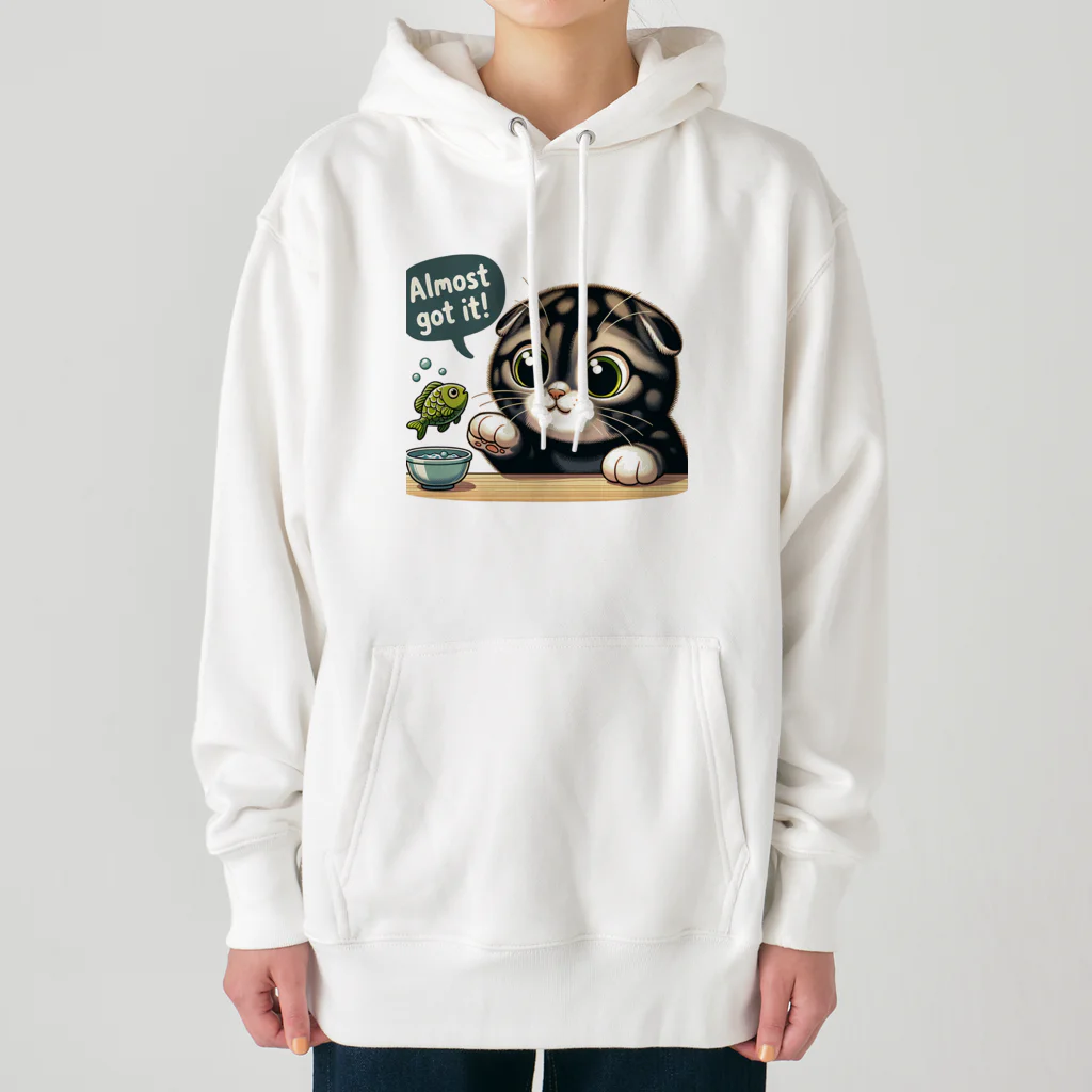 amakanaのまる耳ねこのほっこり時間 Heavyweight Hoodie