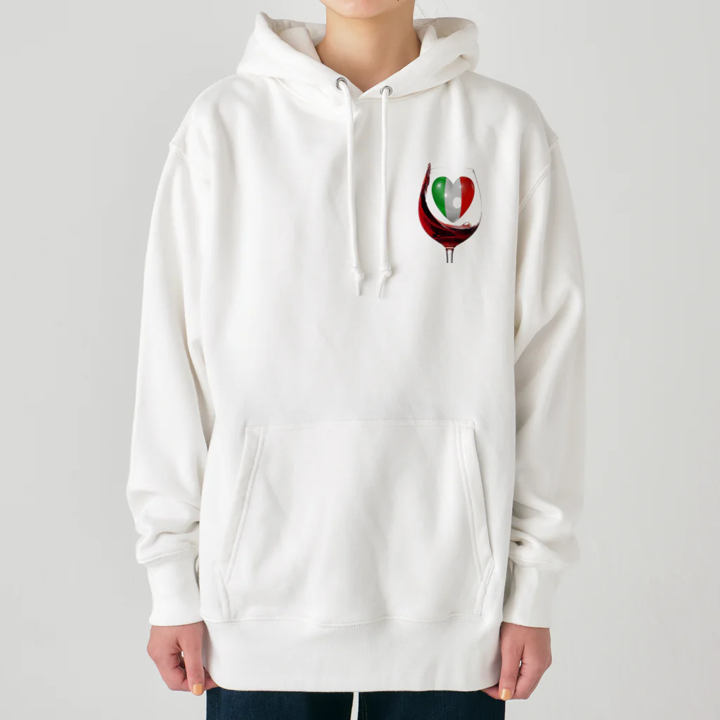 WINE 4 ALLの国旗とグラス：イタリア（衣類） Heavyweight Hoodie