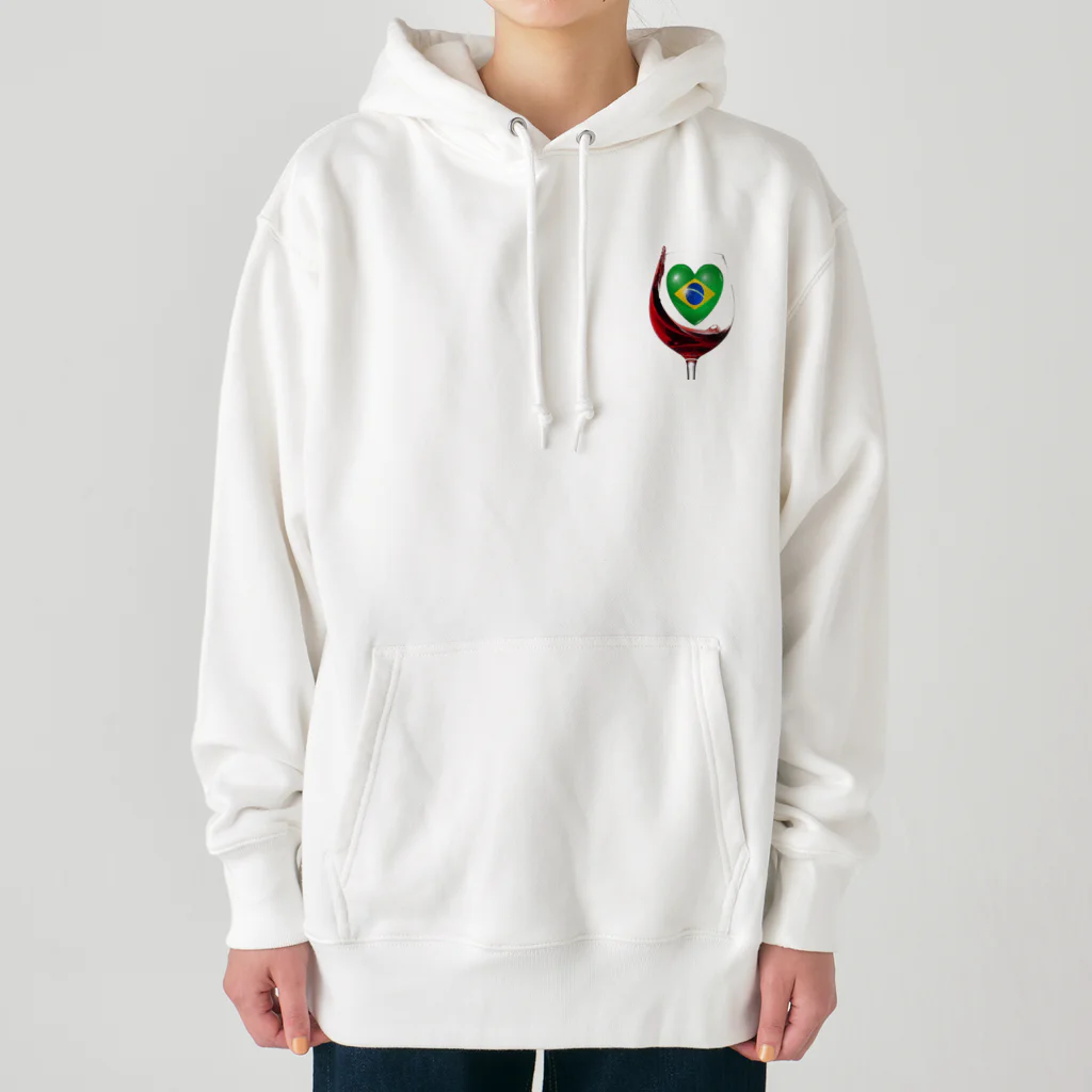 WINE 4 ALLの国旗とグラス：ブラジル（衣類） Heavyweight Hoodie