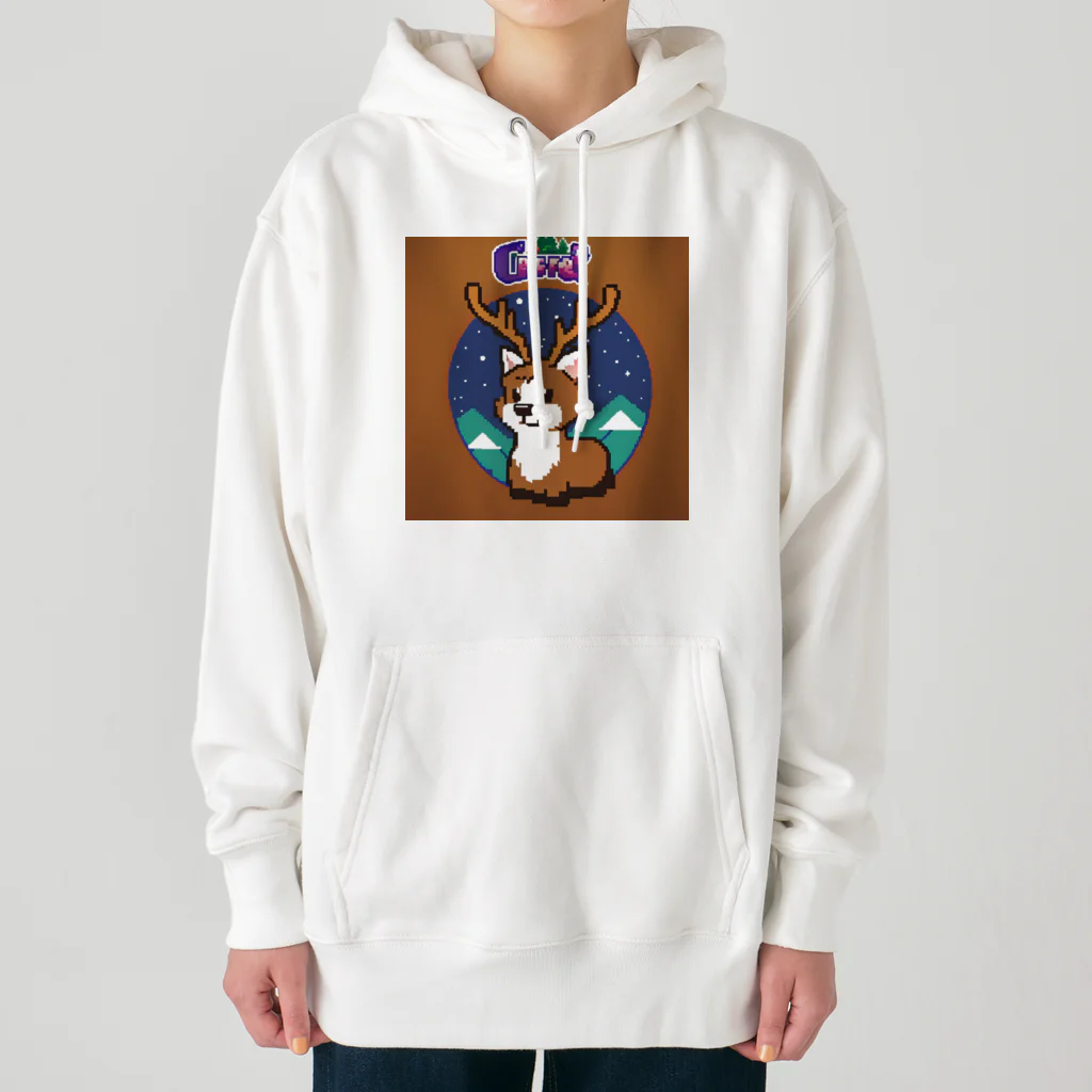 おしゃれなグッズ集のトナカイのドット絵　トナドット Heavyweight Hoodie