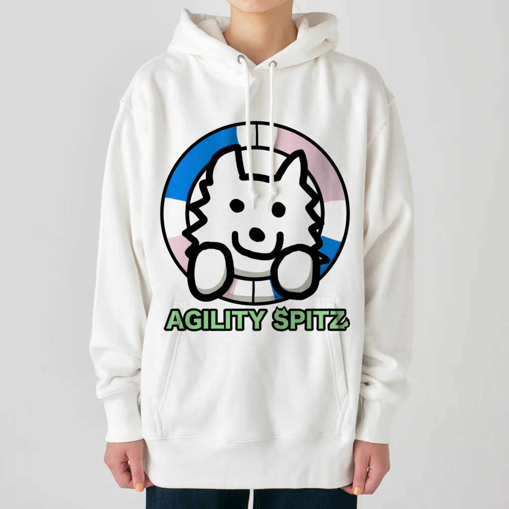 ehime@けだま&もち＆すみのAGILITY SPITZ「タイヤからこんにちは！」 Heavyweight Hoodie