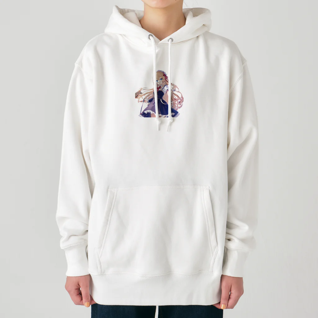 かわいい女の子とシュールな絵のアリスマーガレットちゃん Heavyweight Hoodie